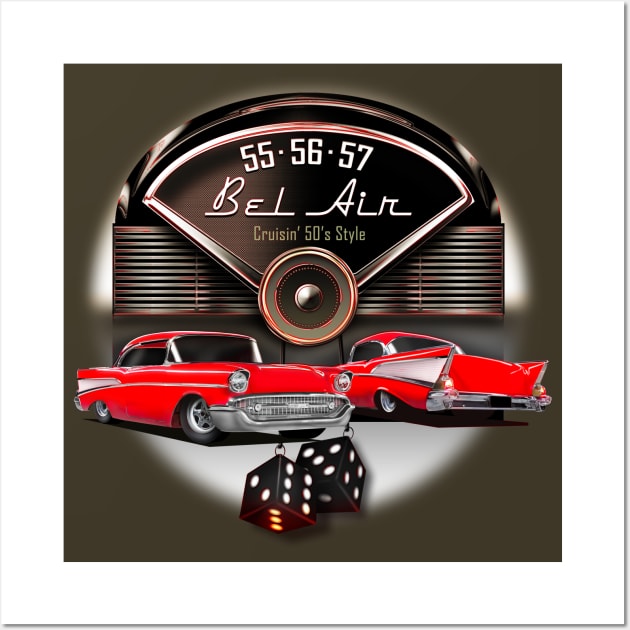 Chevy Bel Air 57 Wall Art by hardtbonez